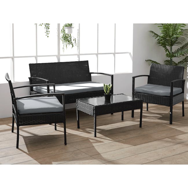 Berkley 4 piece sofa set with cushions outlet