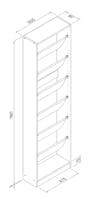 (As-is) Lina Mirror Tall Shoe Cabinet - White - 6 - 9