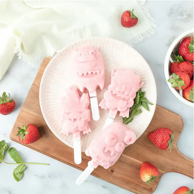Zoku Monster Ice Pop Mold - 5 - Strawberry-themed popsicles, pink fondant popsicles, playful ice cream bars, homemade