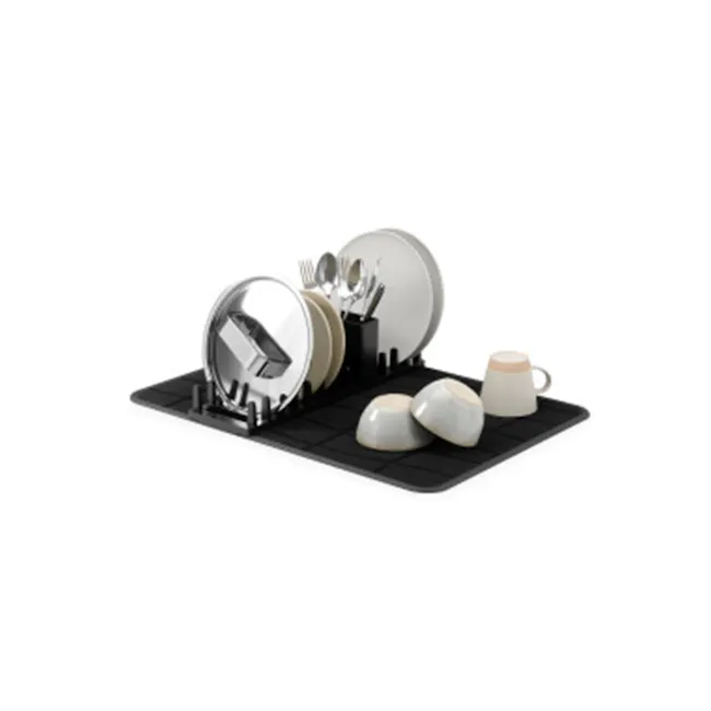 Udry Ultra Dish Rack & Drying Mat - Black - 1