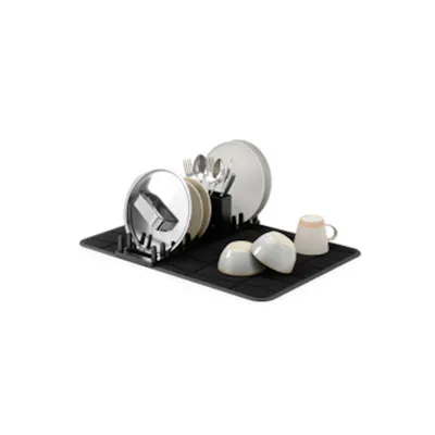 Udry Ultra Dish Rack & Drying Mat - Black
