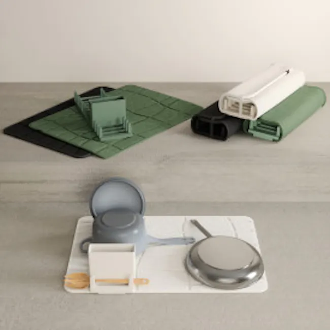 Udry Ultra Dish Rack & Drying Mat - Black - 16