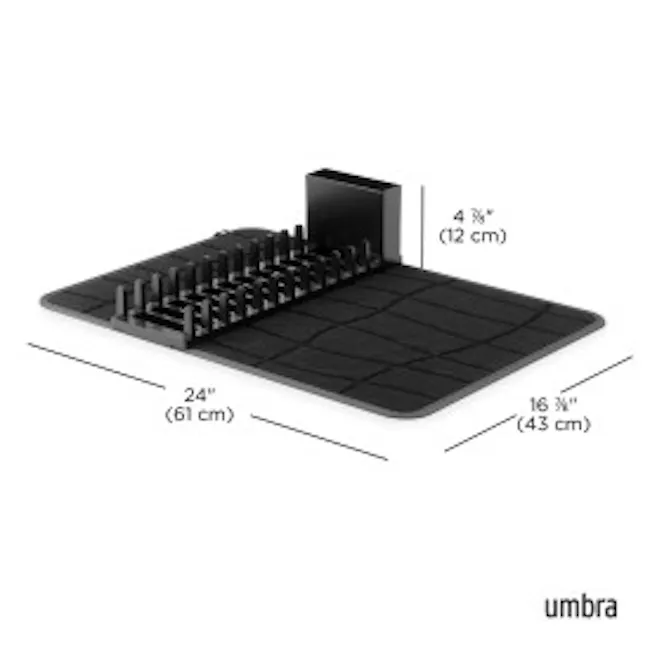 Udry Ultra Dish Rack & Drying Mat - Black - 13