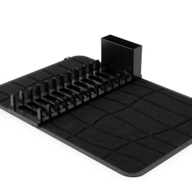Udry Ultra Dish Rack & Drying Mat - Black - 6