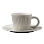 Koa Ceramic Espresso Cup & Saucer - Stripes White - 0