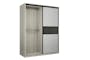 Lorren Sliding Door Wardrobe 2 with Glass Panel - Matte White, White Oak - 6