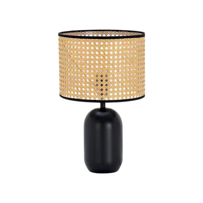 Kaia Wicker Shade Table Lamp - Black