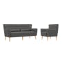 Sofia 3 Seater Sofa with Sofia Armchair - Carbon - 0