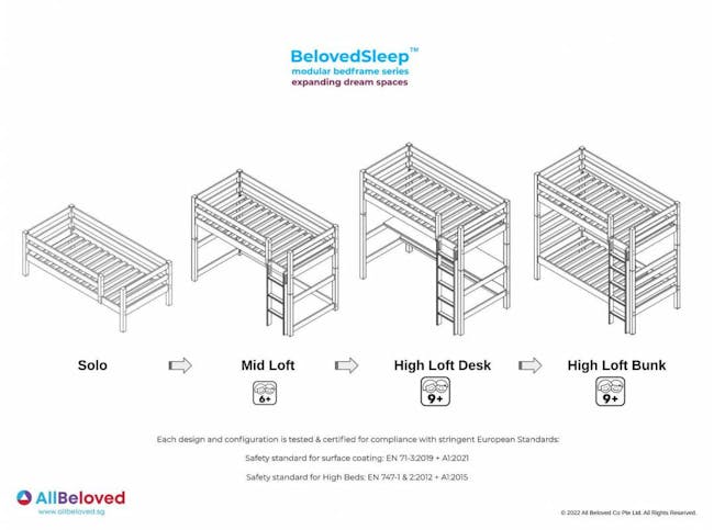 BelovedSleep™ Single High Loft Bunk Bed - 5