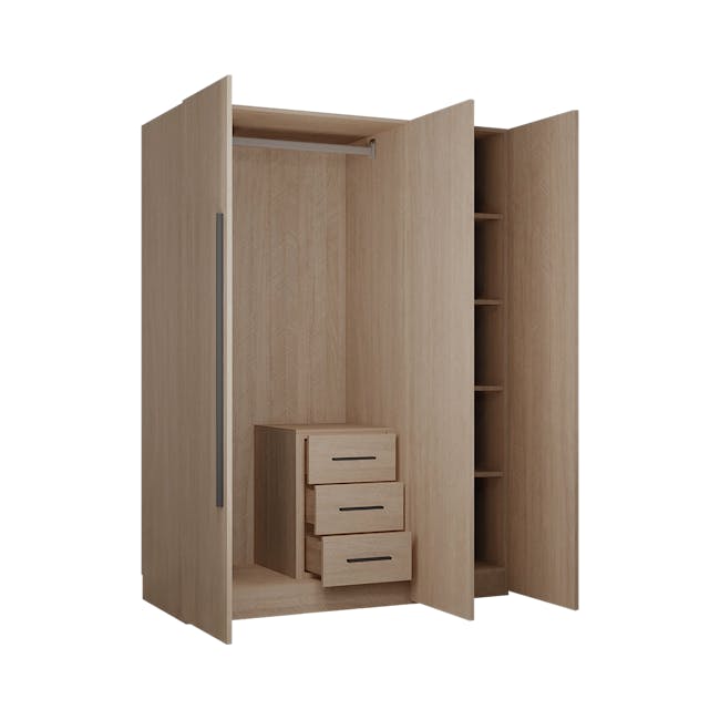 Lucca 3 Door Wardrobe 9 - Herringbone Oak - 8