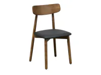 Lowell Dining Chair - Walnut, Black (Faux Leather)