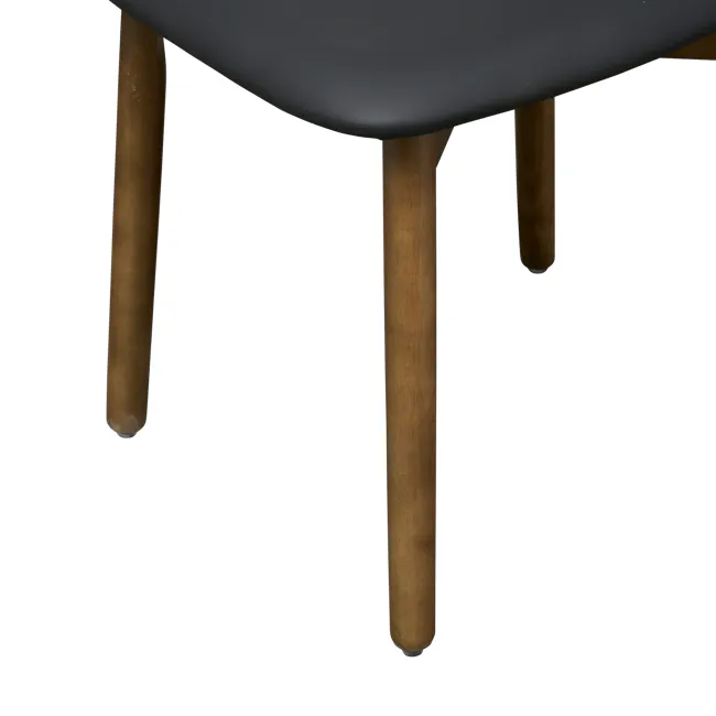 Lowell Dining Chair - Walnut, Black (Faux Leather) - 8
