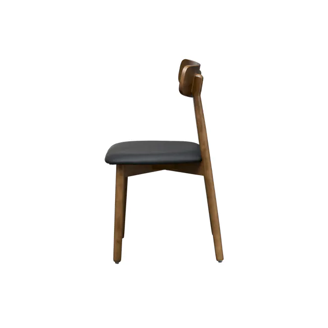 Lowell Dining Chair - Walnut, Black (Faux Leather) - 6