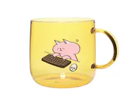 Rage Quit Cat Glass Cup - Yellow