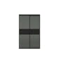 Lorren Sliding Door Wardrobe 1 with Glass Panel - Graphite Linen - 7