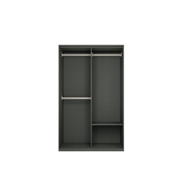 Lorren Sliding Door Wardrobe 1 with Glass Panel - Graphite Linen - 8