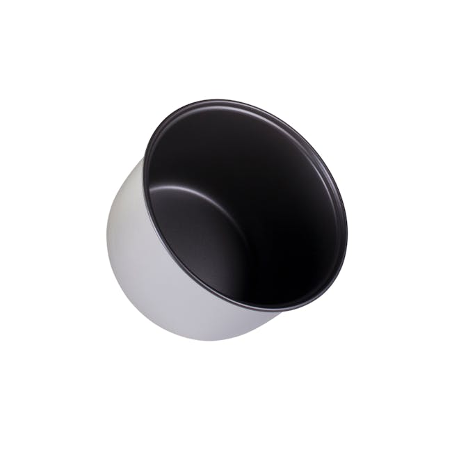 MORRIES Rice Cooker with Stainless Steel Lid Cover and Non-Stick Removable Cooking Pot -1L - 2 - White and black ceramic