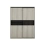 Lorren Sliding Door Wardrobe 3 with Glass Panel - White Oak - 0