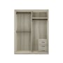 Lorren Sliding Door Wardrobe 3 with Glass Panel - White Oak - 1