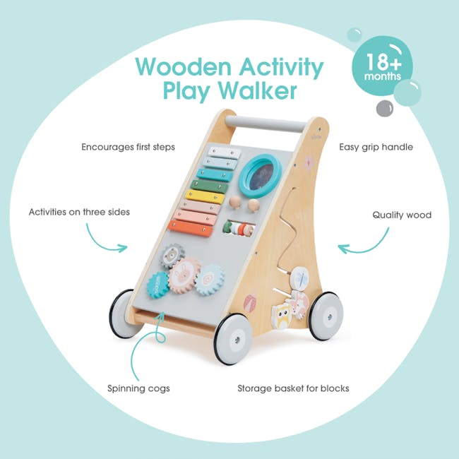 Bubble Wooden Activity Play Walker - 4