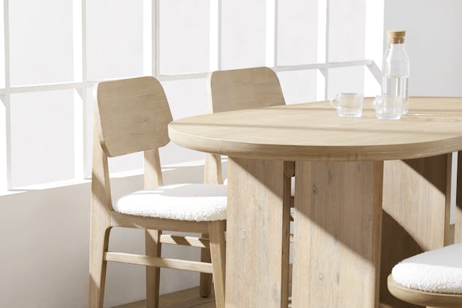 Catania Extendable Dining Table 1.6m-2m with 2 Catania Dining Chairs and 1 Catania Cushioned Bench 1.2m - 16