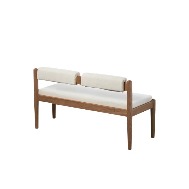 Adelyn Dining Table 1.2m (Sintered Stone) with 2 Niel Chairs and Niel Bench 1.05m in Walnut, Gravel White - 10 - Wooden