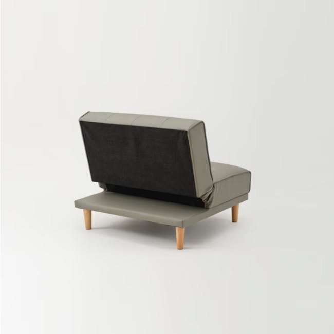 Candice 1 Seater Sofa Bed - Grey (Faux Leather) - 4 - Modern minimalist sofa, sleek design, contemporary style, stylish