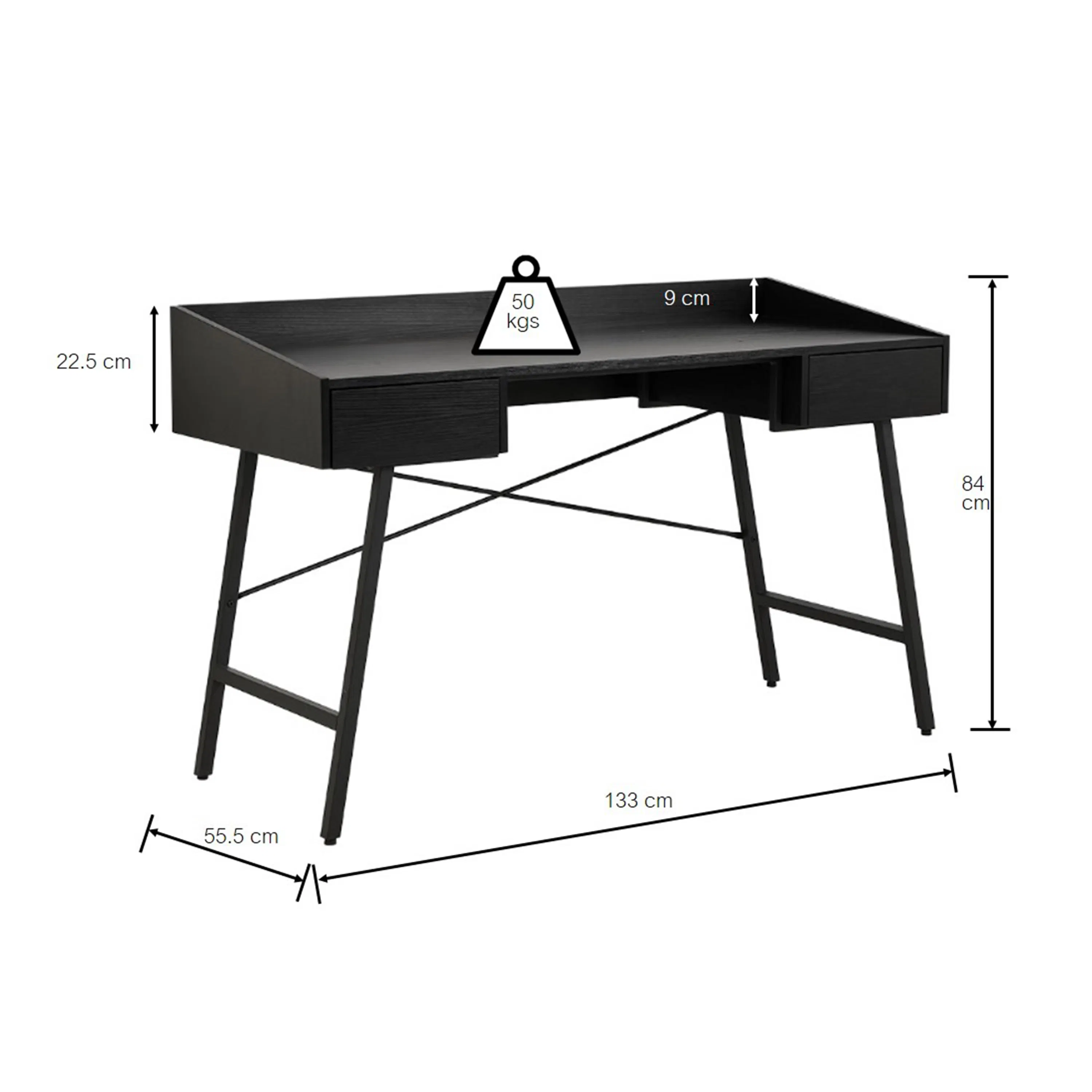 Specification details for Taylor Study Table 1.3m