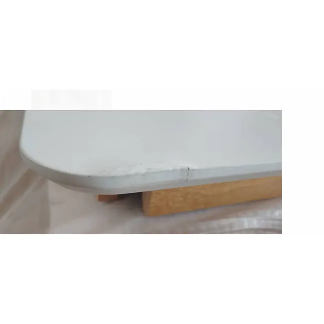(As-is) Charmant Dining Table 1.4m - Natural, White - 8 - 3 - White table surface with visible scratch, wooden base