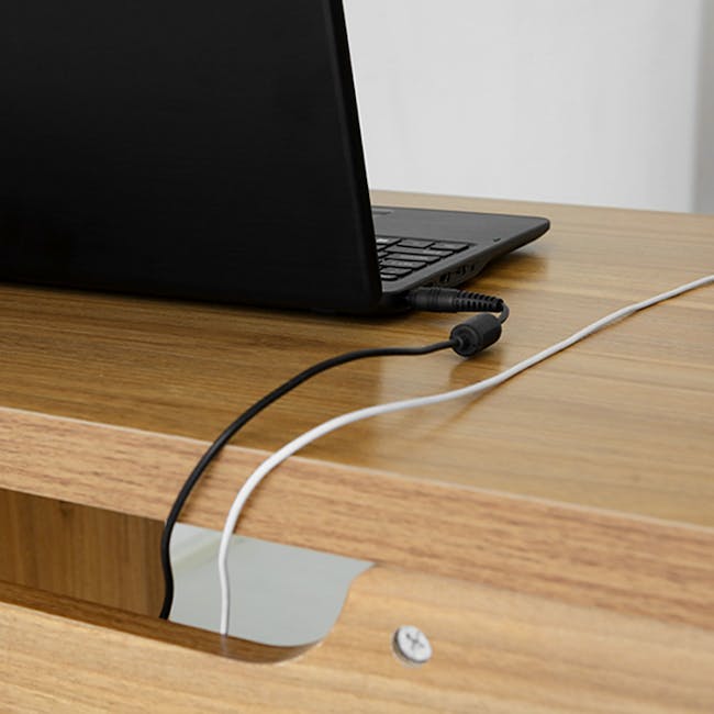 Fikk Adjustable Corner Study Table - Oak - 7
