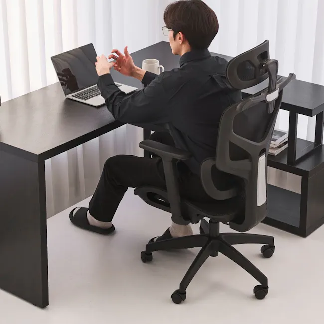 Benzo Study Table with Bookshelf 1.6m - Black - 5
