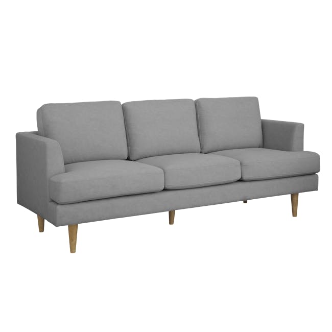 Soma 3 Seater Sofa with Soma Armchair - Grey (Scratch Resistant) - 3 - Grey upholstered sectional sofa, modern design