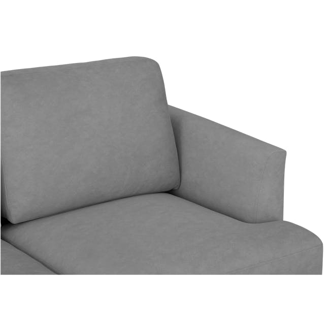 Soma 3 Seater Sofa with Soma Armchair - Grey (Scratch Resistant) - 6 - Modern upholstered sofa with clean lines, Gray fabric