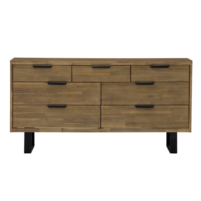 Dakota 7 Drawer Chest 1.55m - 6 - Wooden, modern, minimalist, rectangular, sideboard, built-in, floating, sleek