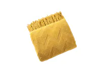 Hikari Chevron Knitted Throw - Mustard
