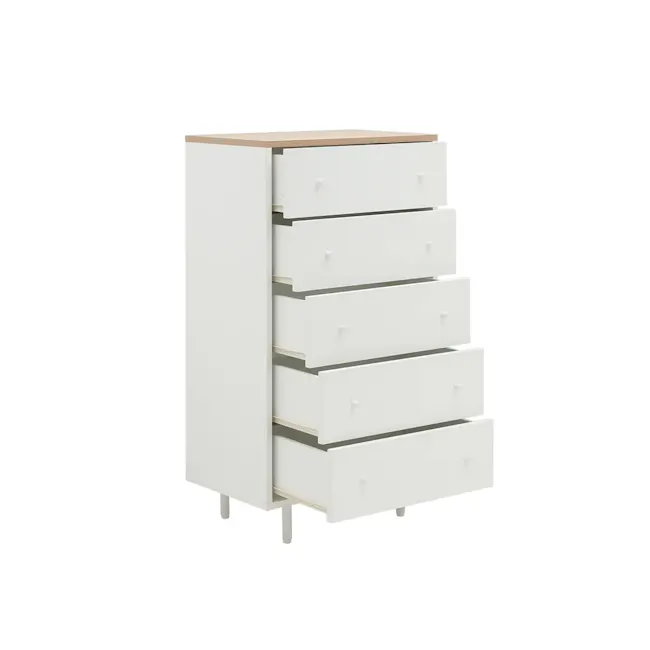 Madeline Modular 5 Drawer Chest 0.6m - 2 - White, minimalist, modern, contemporary, sleek, contemporary design, industrial