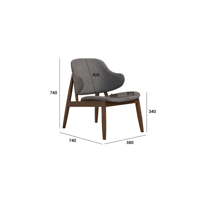 Stella Lounge Chair - Cocoa, Oyster Grey - 6