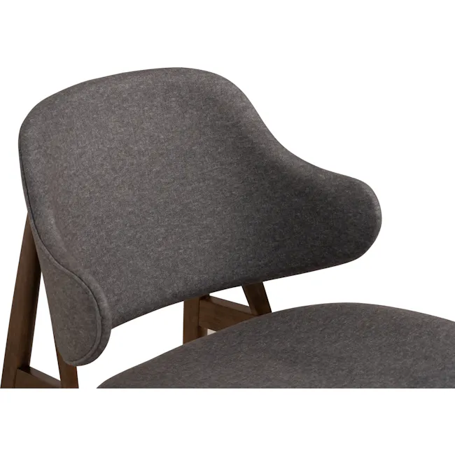 Stella Lounge Chair - Cocoa, Oyster Grey - 8 - Grey upholstered chair, modern design, wooden frame, comfortable seating