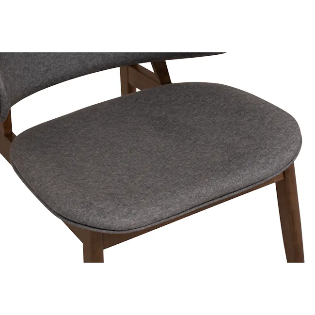 Stella Lounge Chair - Cocoa, Oyster Grey - 9 - Grey upholstered chair with wooden frame, modern design, comfortable seating