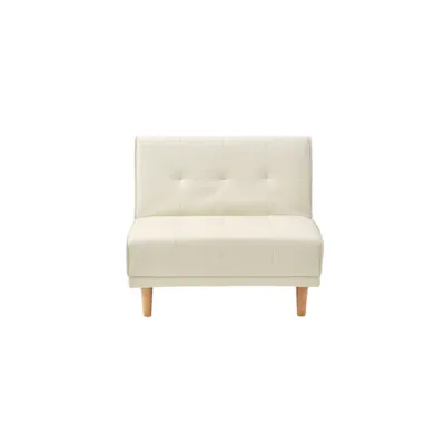Candice 1 Seater Sofa Bed - Ivory (Faux Leather)