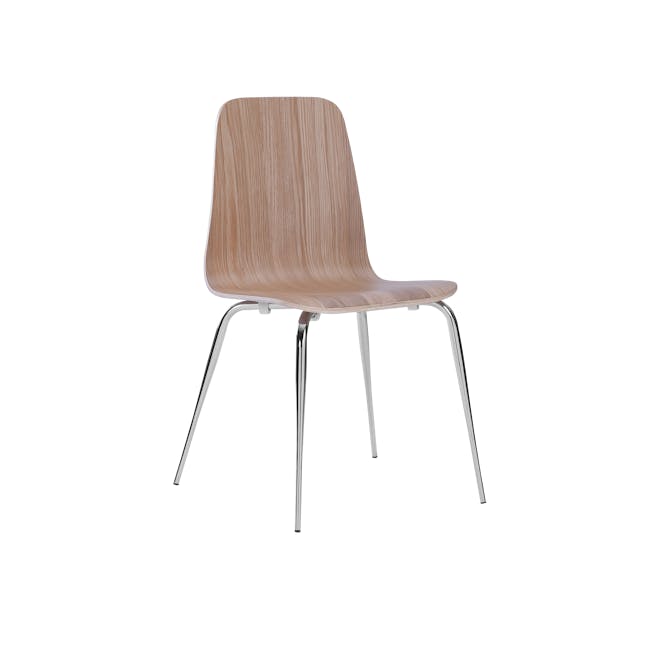 Sefa Dining Chair - Chrome, Oak - 0