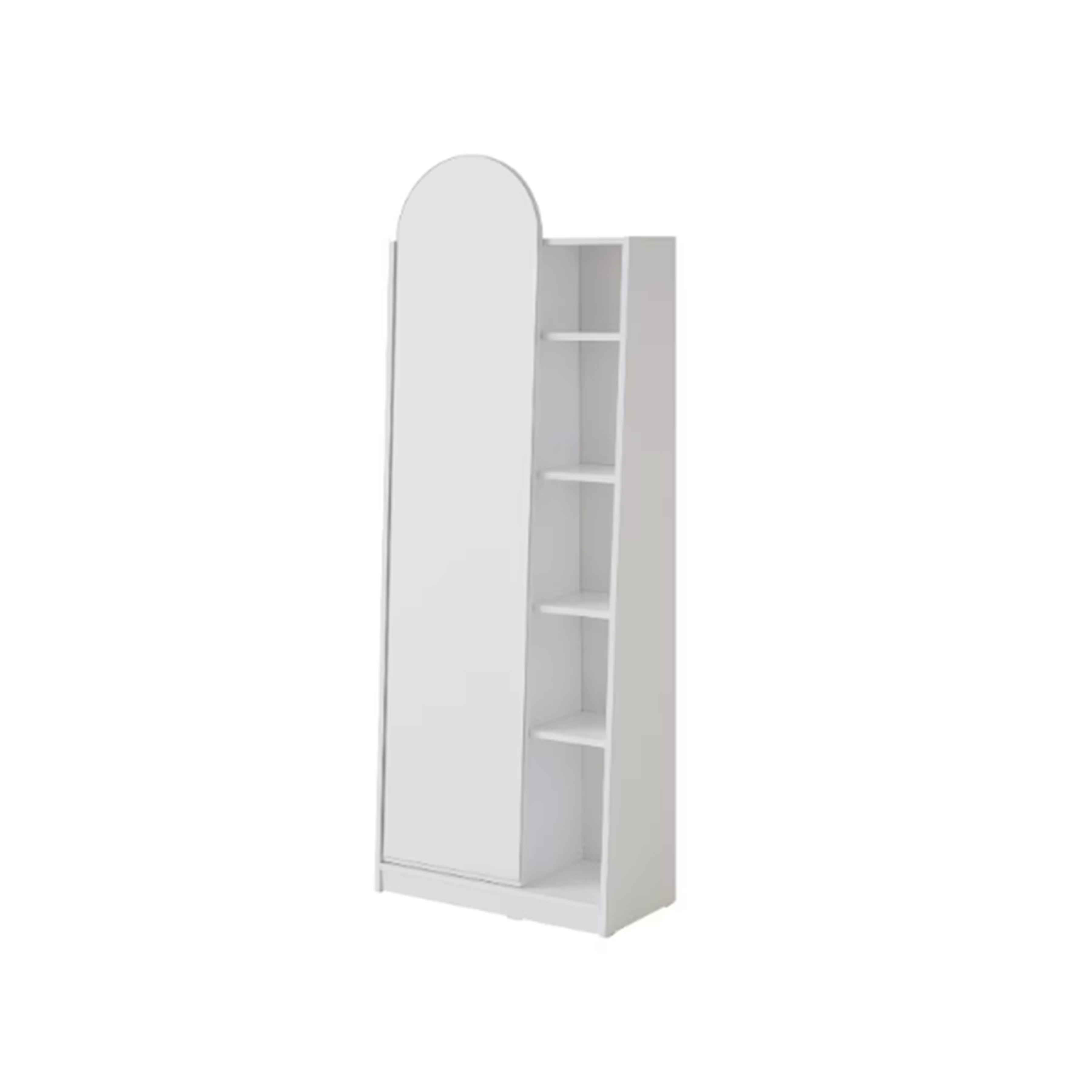 Chelsea Arched Mirror Cabinet with Side Shelf - White