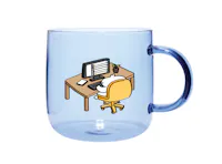 Replying To Emails Duck Glass Cup - Blue