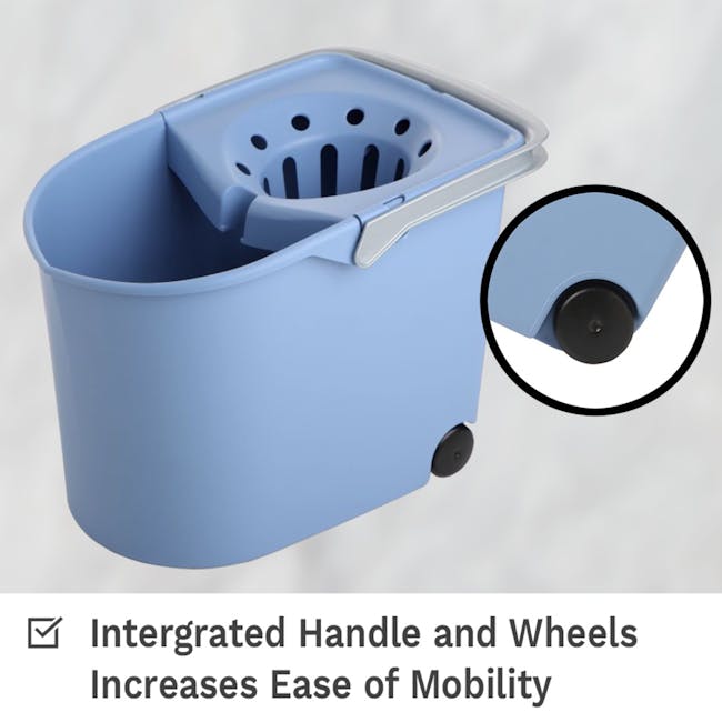 Tatay Lightweight Mop Bucket with Wheels 13L - Grey - 3