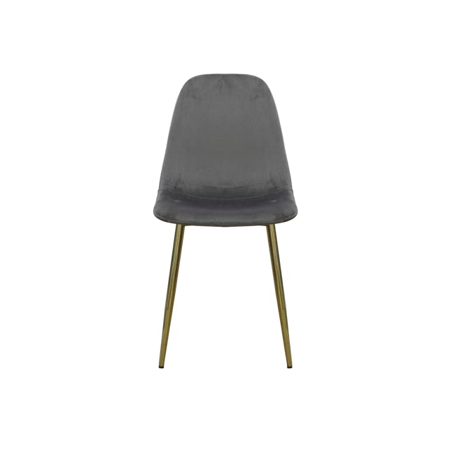 Finnley Dining Chair - Brass, Warm Grey (Velvet) - 2