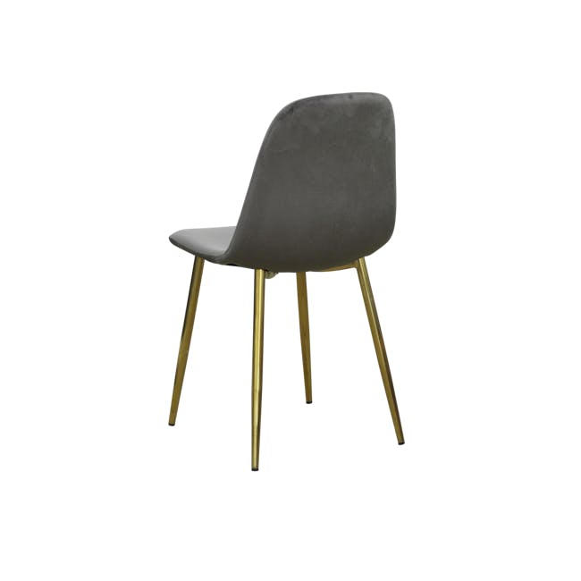 Finnley Dining Chair - Brass, Warm Grey (Velvet) - 4