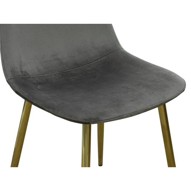 Finnley Dining Chair - Brass, Warm Grey (Velvet) - 5