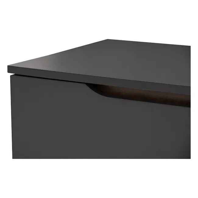 Miah TV Console 1.8m - Walnut, Grey - 11 - Dark gray desk, sleek design, minimalist style, modern furniture, rectangular