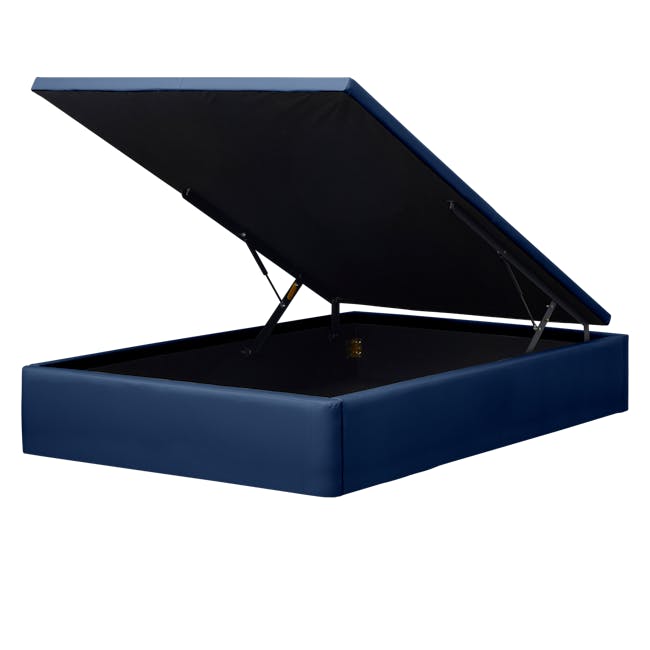 ESSENTIALS King Storage Bed - Navy Blue (Faux Leather) - 4