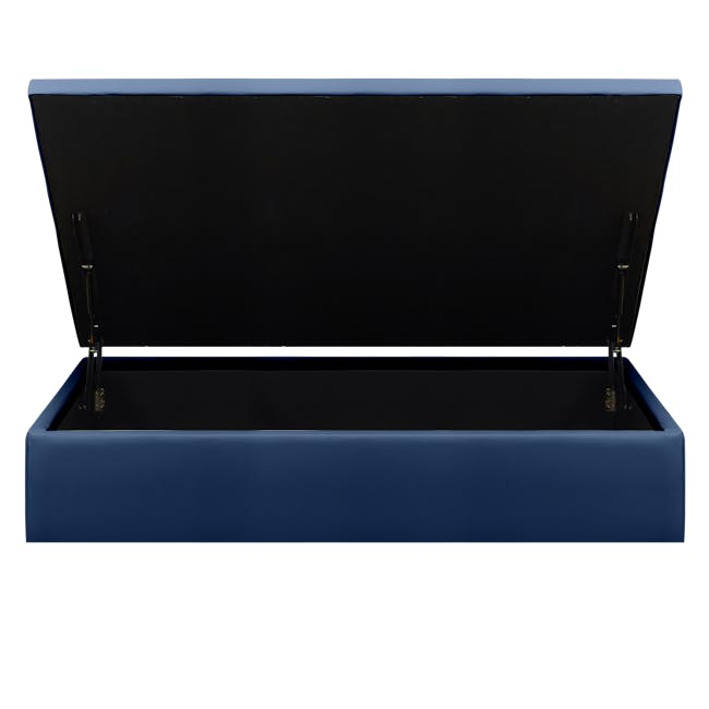 ESSENTIALS King Storage Bed - Navy Blue (Faux Leather) - 2